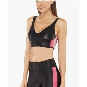 Koral Womens Rocket Energy Fitness Workout Sports Bra sz. S NWOT Black/Pink